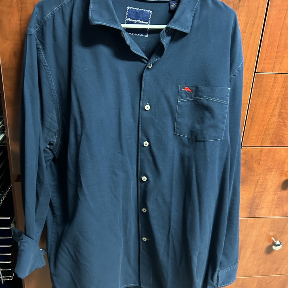 Tommy Bahama button up shirt xl navy blue euc